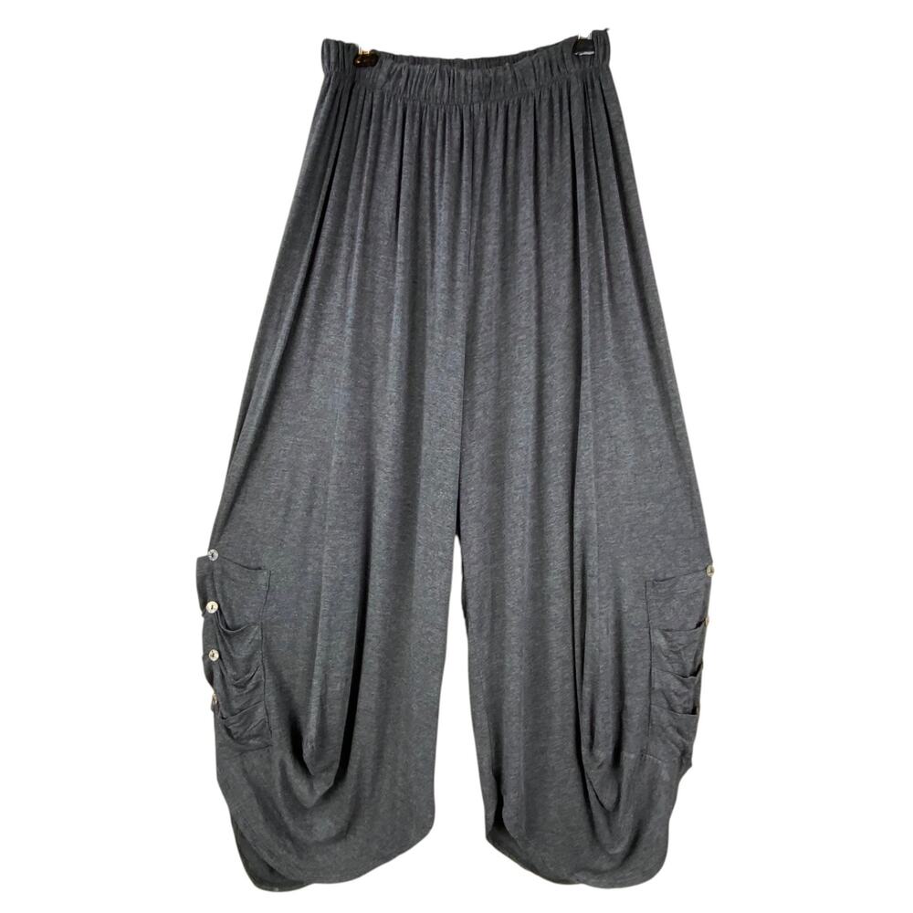 Match Point Jersey Knit Art To Wear Pants Size M Gray Boho New With Tag